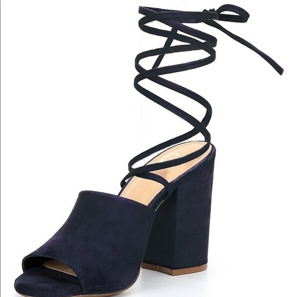 Gianni Bini Shoes - New GB Kat-Kall Ankle Wrap Block Heel Mules